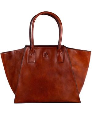 Time Resistance Leather Handbag Tote Bag For - Red