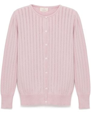 Peraluna Celine Openwork Knit Cardigan - Pink
