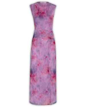 Juan Avellaneda X Seeiou Hanna Casual Short Sleeve Dress - Purple