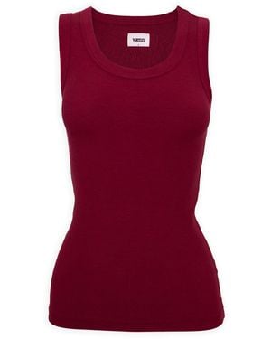 Vænn Rib Scoop Neck Tank Raisin - Red