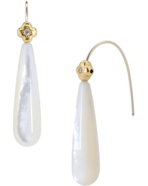 Bombyx House Mother Of Pearl Raindrop Earrings - White