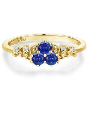 Azura Jewelry New York Sapphire Of The Waterborn Ring Vermeil - Blue