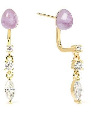 Freqnc Atelier Serpent Earrings Amethyst Ear Jackets - Metallic
