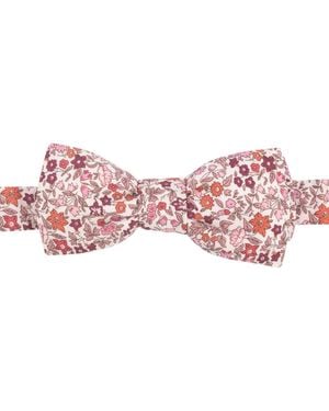 LE COLONEL Burgundy Liberty Ava Bow Tie - Pink