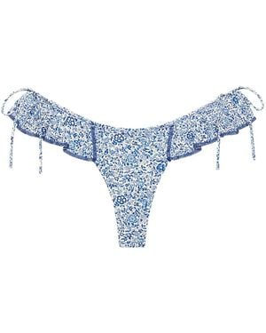 Montce Petite Fleur Uno Ruffle Bows Bikini Bottom - Blue