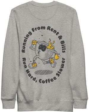Anchor and Crew Heather Gustatory Coffee Over Bills Cotton Blend Embroidered Sweatshirt - Grey