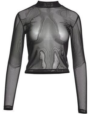 Maison sél Tulle Top – - Black