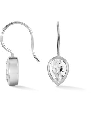 Dower & Hall Pear Topaz Earrings - White