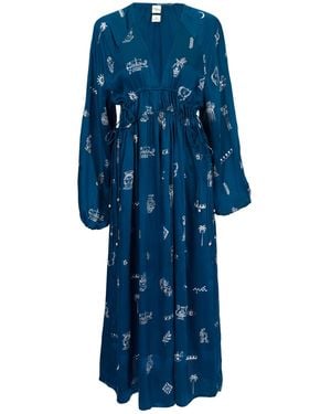 Em & Shi Cleo Midi Dress - Blue
