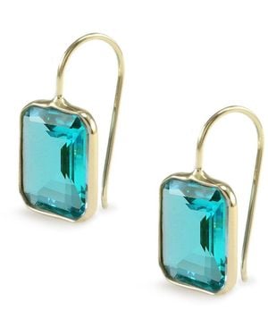 Hye Jane Jewelry Small Peacock Quartz Earrings - Blue