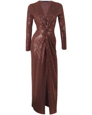 Me & Thee Reach For The Stars Copper Sequin Maxi Dress - Purple