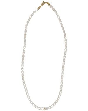 Urbane Jewelry Studio Mini Oval Pearl Necklace - White