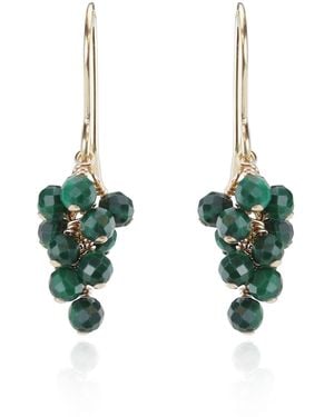 MOUNIR LONDON Green Malachite Cluster Drop Earrings