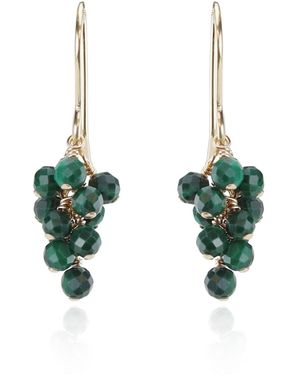 MOUNIR LONDON Green Malachite Cluster Drop Earrings