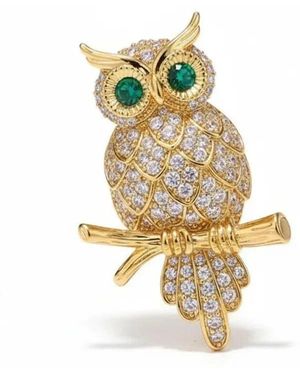 Angel Barocco -Eyed Owl Brooch - Metallic