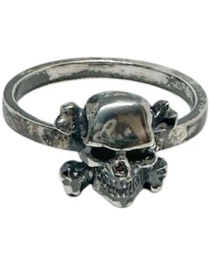 Tg-Jewellery by Tamara Gervasio Skull Face Band Ring Sterling One Of A Kind - Green