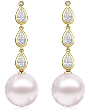 Kai Fine Jewelry Solid Lab Grown Diamond & Freshwater Pearl Venus Tears Convertible Drop Earrings - Metallic