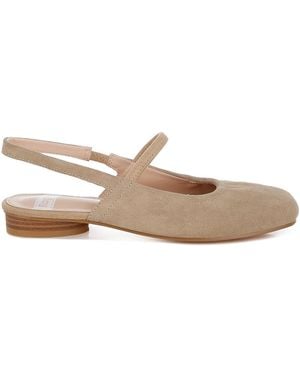 Rag & Co Neutrals Bounzi Soft Suede Leather Slingback Sandals - Natural