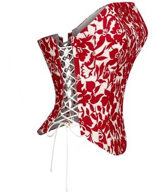 Elsava Velvet Flame Corset - Red