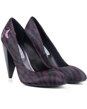 Rosamund Muir London India & Zebra Print Calf Hair With Star Heels - Blue