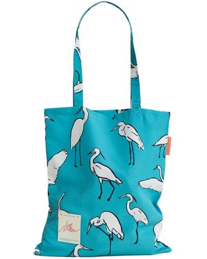 Lost Pattern Little Egret Tote Bag - Blue