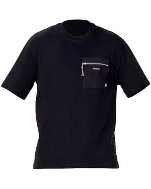 Smart and Joy Zipper On Pocket T-Shirt - Black