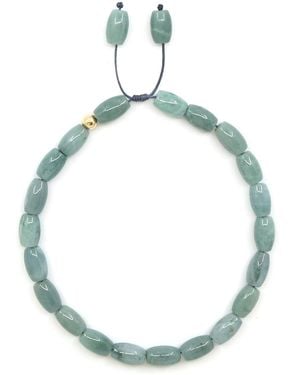 Shar Oke Barrel Jade & 14K Solid Bracelet - Blue