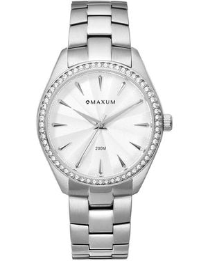 Maxum Sydney Crystal Bezel Watch - Metallic