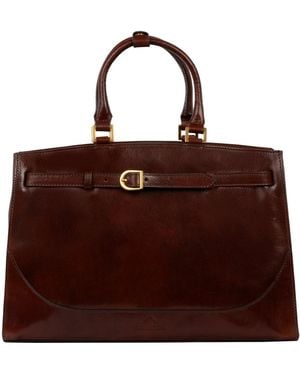 Time Resistance Leather Handbag - Red