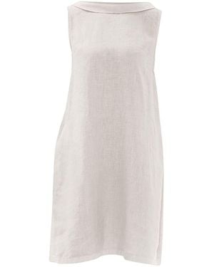 Haris Cotton Midi Linen Cami Dress With Back Tie - White