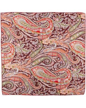 LE COLONEL Liberty Vine Felix Silk Square - Red