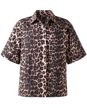 LOVEIST STORE Leopard Print Oversized Shirt - Black