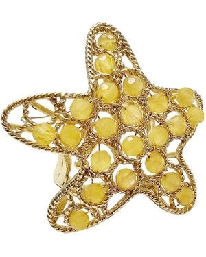 Farra Agate Star Setting Statement Ring - Metallic