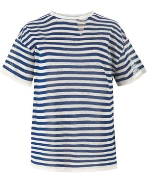 SALANIDA Energia Ripped Linen T-Shirt - Blue