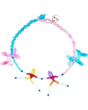 Tillie Beads Puppy Parade Bead Necklace - Blue