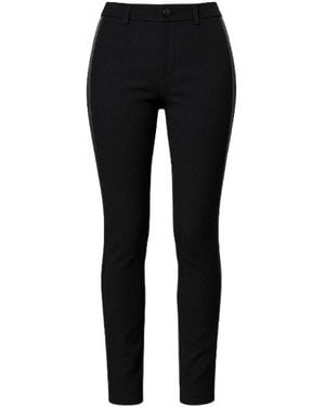 Conquista Satin Detail Trousers - Black
