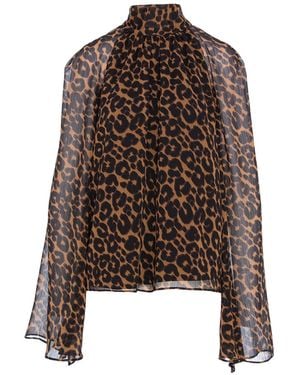 concept A trois Veil Bouse – Leopard Print - Brown