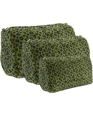 Conscious Yoga Collective The Velvet Leopard Three Piece Travel Set - Green