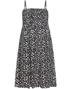 REISTOR Ruched Strappy Mini Crepe Dress - Black