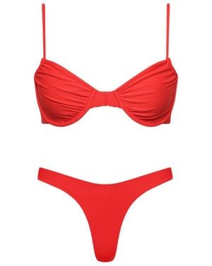 Playaluxe High Cut Underwire Bikini Set - Red