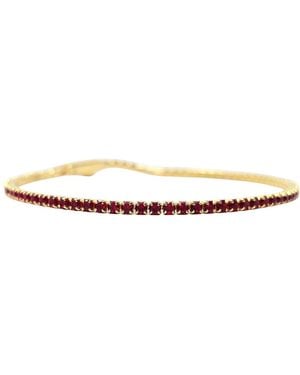 Harfi Garnet January Birthstone Dainty Plated Tennis Bracelet - Brown