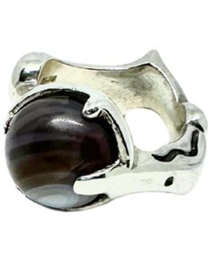 Tg-Jewellery by Tamara Gervasio The Sculpture Sterling Ring Agate - Black