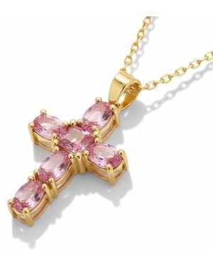 Vicky&Nico Crystal Cross Necklace - Pink