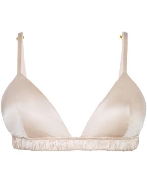 Black Heart Lingerie Convertible Silk Triangle Bra - Natural