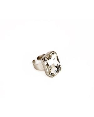 Addicted Neutrals Celeste Ring Plated With Natural Crystal - Metallic