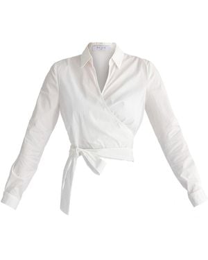 Paisie Side Tie Wrap Blouse - White