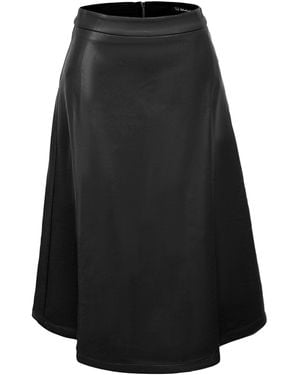 Smart and Joy Pu Trapeze Skirt - Black