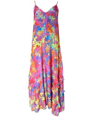 Any Old Iron Pastel Lightning Ruffle Dress - White
