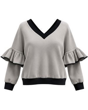 BEIRA Victoria Ruffle Sleeve Sweatshirt – - Grey