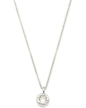 Classicharms Skyler Molten Mini Solitaire Clear Cz Pendant Necklace - Metallic